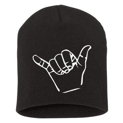 Shaka Sign Good Vibes Retro Hang Loose Short Acrylic Beanie