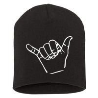 Shaka Sign Good Vibes Retro Hang Loose Short Acrylic Beanie