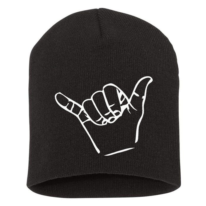 Shaka Sign Good Vibes Retro Hang Loose Short Acrylic Beanie