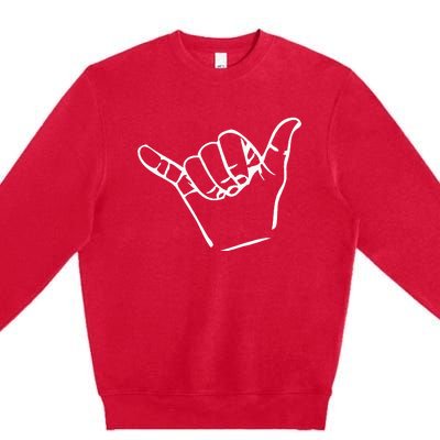 Shaka Sign Good Vibes Retro Hang Loose Premium Crewneck Sweatshirt