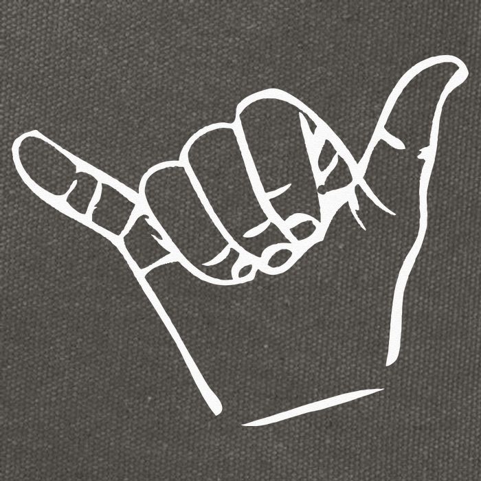 Shaka Sign Good Vibes Retro Hang Loose Cotton Canvas Backpack