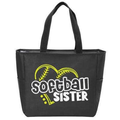 Softball Sister Gifts for Teen Sisters Zip Tote Bag