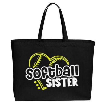 Softball Sister Gifts for Teen Sisters Cotton Canvas Jumbo Tote