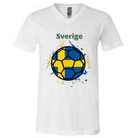 Sverige Soccer Gift Funny V-Neck T-Shirt