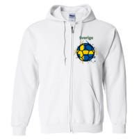 Sverige Soccer Gift Funny Full Zip Hoodie