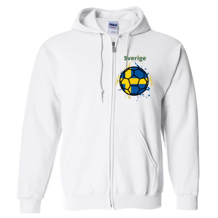 Sverige Soccer Gift Funny Full Zip Hoodie