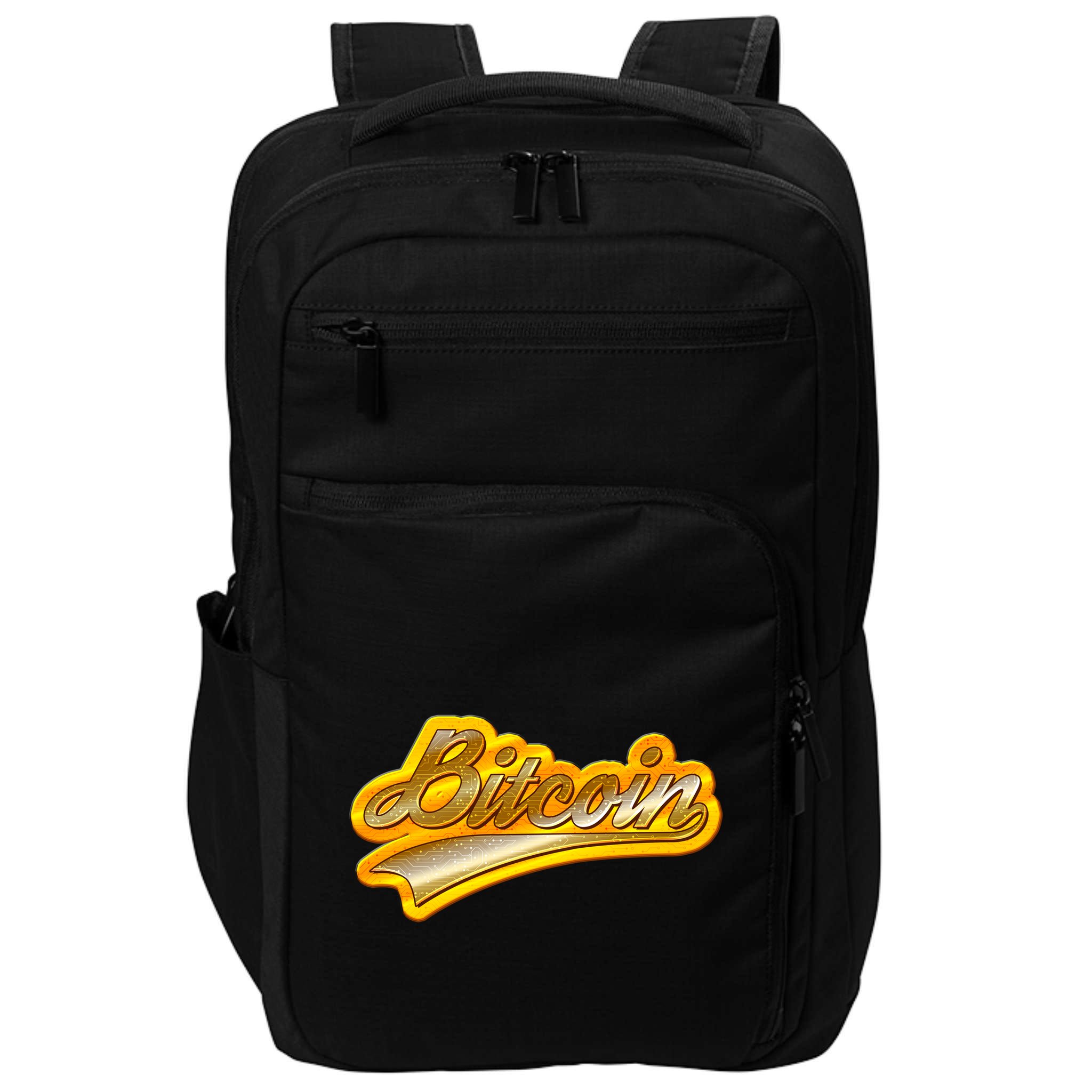 Sporty Style Gold Bitcoin Impact Tech Backpack