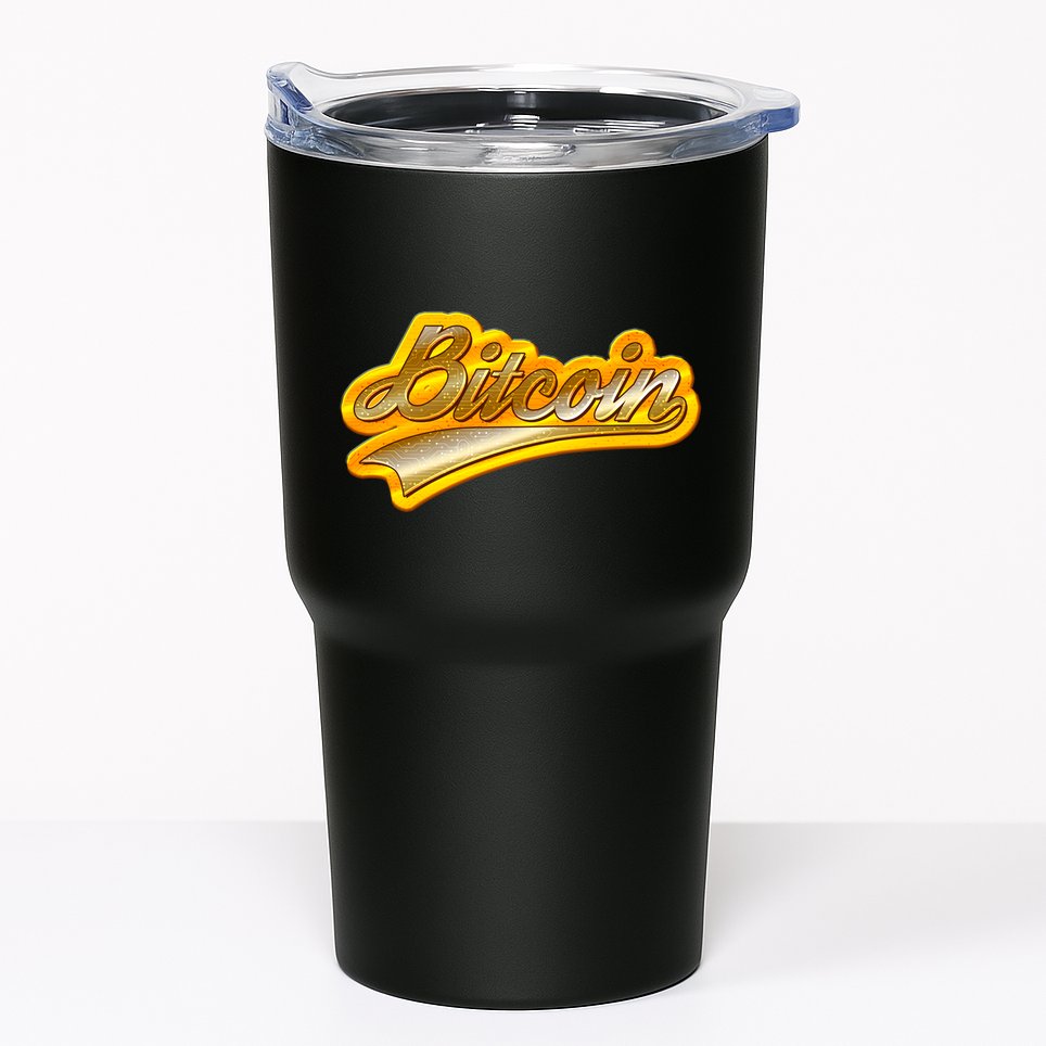 Sporty Style Gold Bitcoin Tumbler