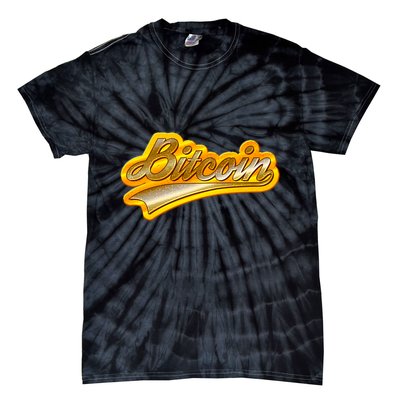 Sporty Style Gold Bitcoin Tie-Dye T-Shirt