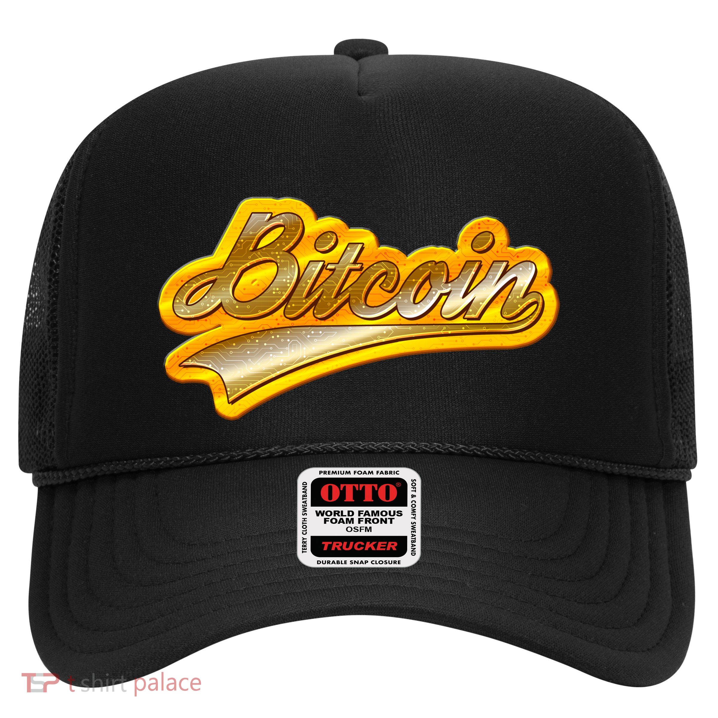 Sporty Style Gold Bitcoin Trucker Hat