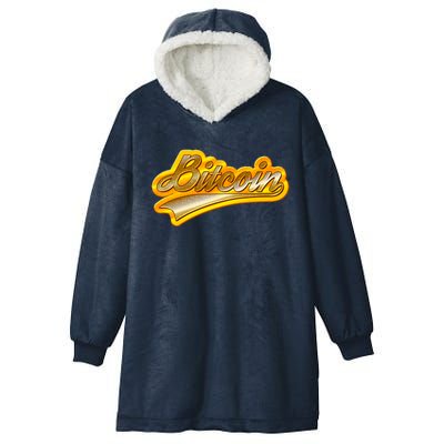 Sporty Style Gold Bitcoin Hooded Wearable Blanket