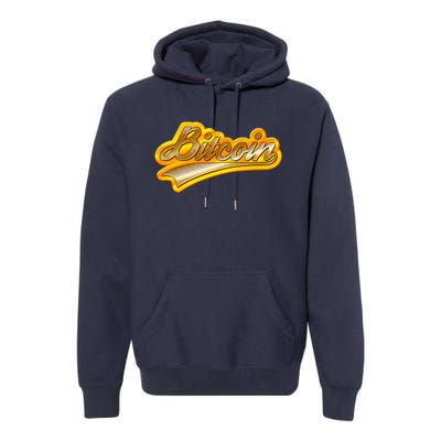 Sporty Style Gold Bitcoin Premium Hoodie