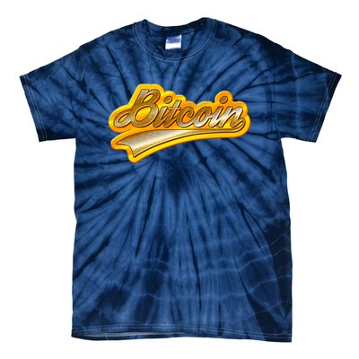 Sporty Style Gold Bitcoin Tie-Dye T-Shirt