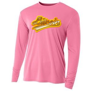 Sporty Style Gold Bitcoin Cooling Performance Long Sleeve Crew