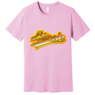 Sporty Style Gold Bitcoin Premium T-Shirt