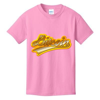Sporty Style Gold Bitcoin Kids T-Shirt