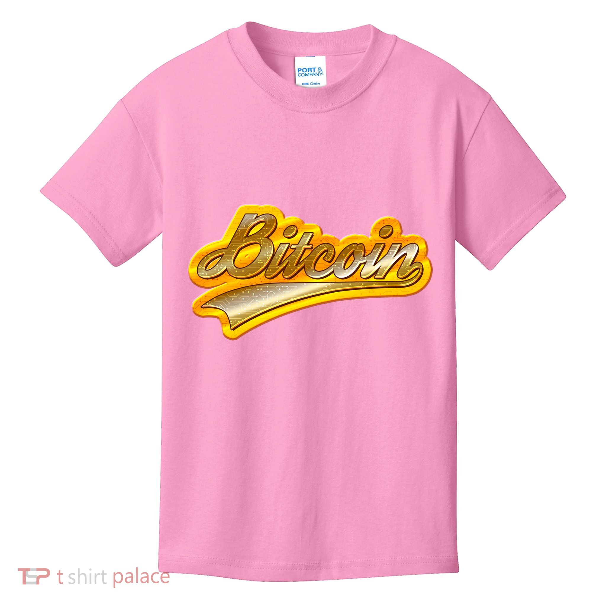 Sporty Style Gold Bitcoin Kids T-Shirt