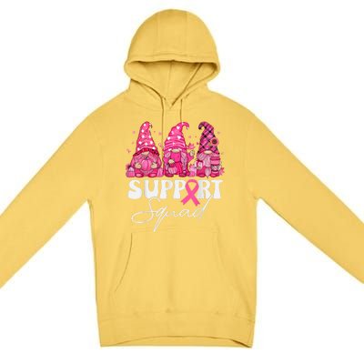 Support Squad Gnome Pink Breast Cancer Awareness Premium Pullover Hoodie