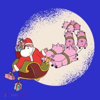 Santa Sleigh Gift With Flying Pigs And Christmas Presents Cute Gift Tall T-Shirt