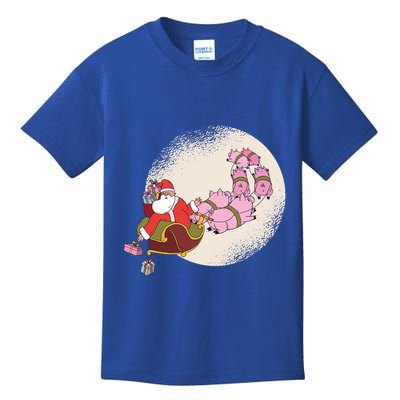 Santa Sleigh Gift With Flying Pigs And Christmas Presents Cute Gift Kids T-Shirt