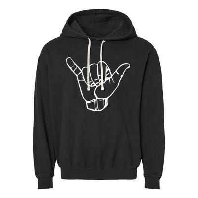 Shaka Sign Good Vibes Hang Loose Aloha Hawaiian Greeting Garment-Dyed Fleece Hoodie