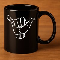 Shaka Sign Good Vibes Hang Loose Aloha Hawaiian Greeting 11oz C Handle Ceramic Mug