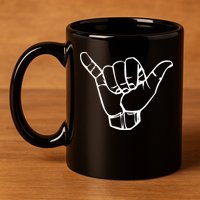 Shaka Sign Good Vibes Hang Loose Aloha Hawaiian Greeting 11oz C Handle Ceramic Mug