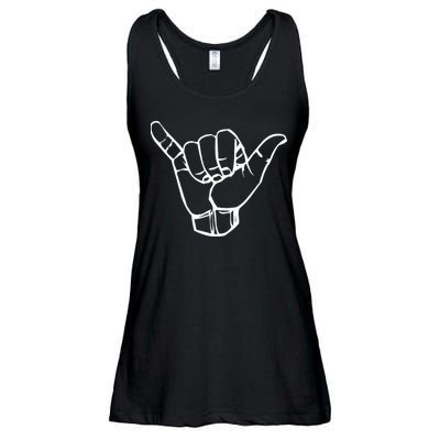Shaka Sign Good Vibes Hang Loose Aloha Hawaiian Greeting Ladies Essential Flowy Tank