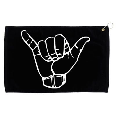 Shaka Sign Good Vibes Hang Loose Aloha Hawaiian Greeting Grommeted Golf Towel