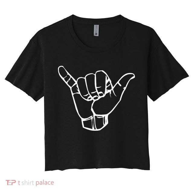 Shaka Sign Good Vibes Hang Loose Aloha Hawaiian Greeting Crop Top