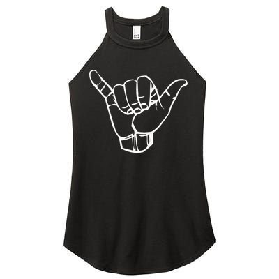 Shaka Sign Good Vibes Hang Loose Aloha Hawaiian Greeting Women's Perfect Tri Rocker Tank
