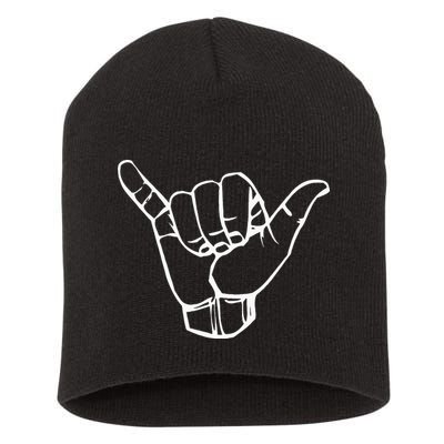 Shaka Sign Good Vibes Hang Loose Aloha Hawaiian Greeting Short Acrylic Beanie
