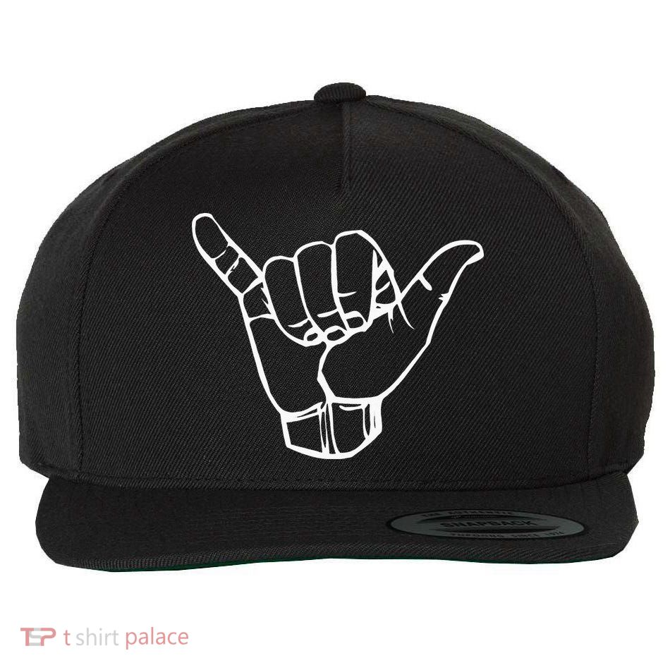 Shaka Sign Good Vibes Hang Loose Aloha Hawaiian Greeting Wool Snapback Cap