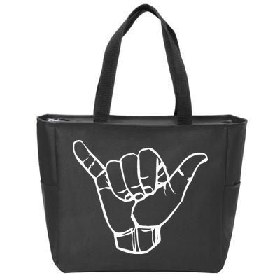 Shaka Sign Good Vibes Hang Loose Aloha Hawaiian Greeting Zip Tote Bag