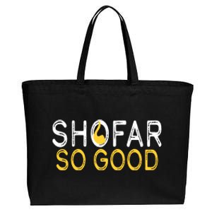 Shofar So Good Jewish New Year Shana Tova Hanukkah Cotton Canvas Jumbo Tote