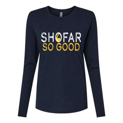 Shofar So Good Jewish New Year Shana Tova Hanukkah Womens Cotton Relaxed Long Sleeve T-Shirt