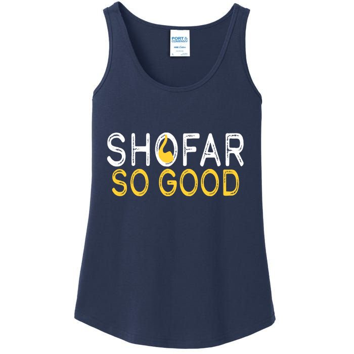 Shofar So Good Jewish New Year Shana Tova Hanukkah Ladies Essential Tank