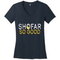 Shofar So Good Jewish New Year Shana Tova Hanukkah Women's V-Neck T-Shirt