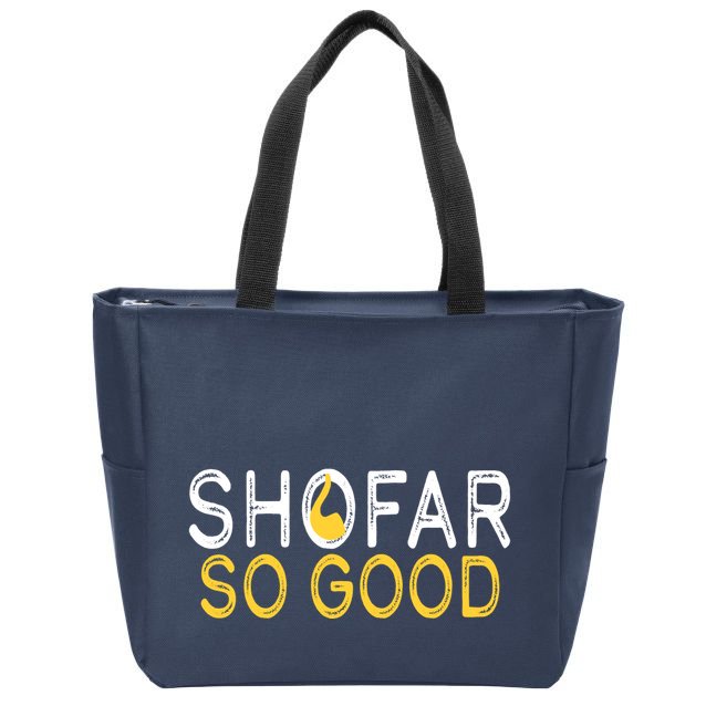 Shofar So Good Jewish New Year Shana Tova Hanukkah Zip Tote Bag