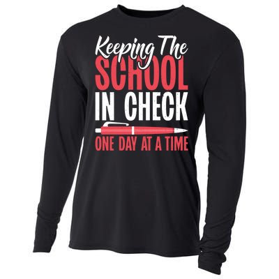 School Secretary Gifts Funny Cooling Performance Long Sleeve Crew