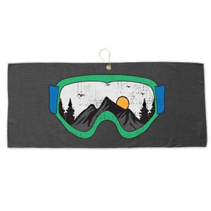 Snow Skiing Goggles Nature Snow Landscape Snow Ski Gift Large Microfiber Waffle Golf Towel