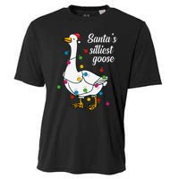 Santa’S Silliest Goose Funny Christmas Family Cooling Performance Crew T-Shirt