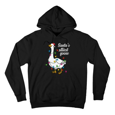 Santa’S Silliest Goose Funny Christmas Family Hoodie