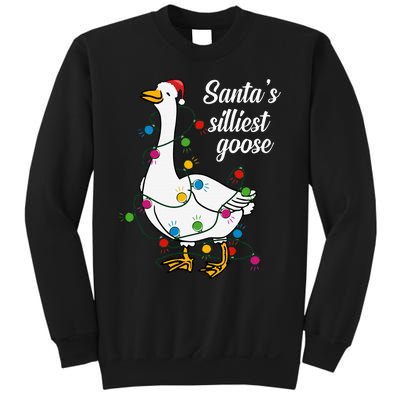 Santa’S Silliest Goose Funny Christmas Family Sweatshirt