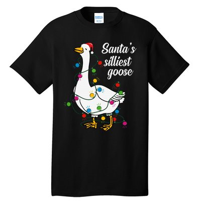 Santa’S Silliest Goose Funny Christmas Family Tall T-Shirt