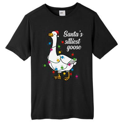 Santa’S Silliest Goose Funny Christmas Family Tall Fusion ChromaSoft Performance T-Shirt