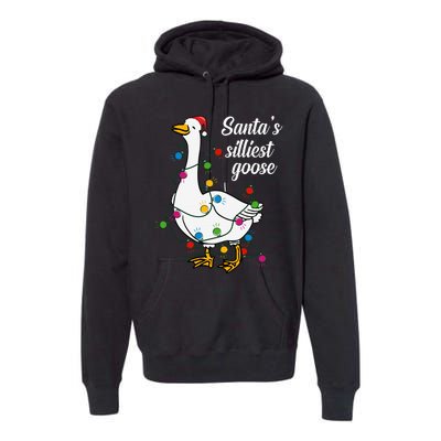 Santa’S Silliest Goose Funny Christmas Family Premium Hoodie