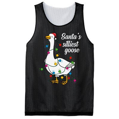 Santa’S Silliest Goose Funny Christmas Family Mesh Reversible Basketball Jersey Tank