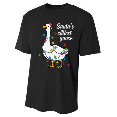 Santa’S Silliest Goose Funny Christmas Family Performance Sprint T-Shirt