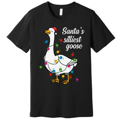 Santa’S Silliest Goose Funny Christmas Family Premium T-Shirt